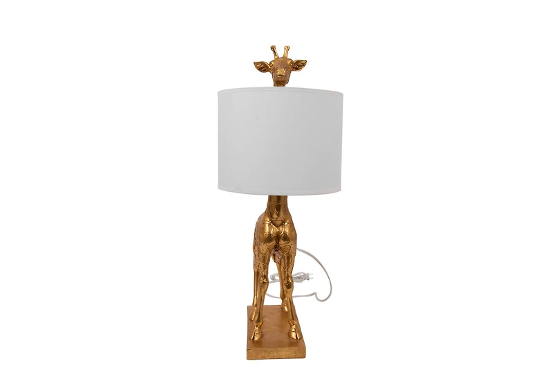 Hello Honey® 27.8" Gold Giraffe Lamp with Linen Shade
