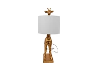 Hello Honey® 27.8" Gold Giraffe Lamp with Linen Shade