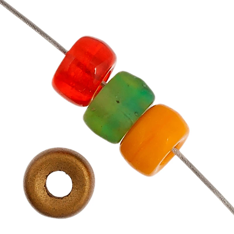 John Bead 6mm Assorted Opaque Czech Glass Mini Crow Beads, 500ct.