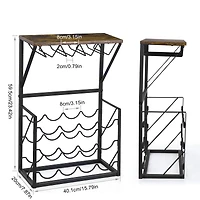 NEX™ 23.5" Brown Freestanding 12-Bottle Wine Rack