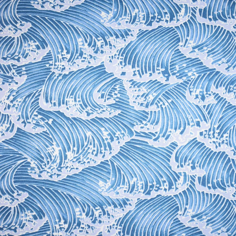 Feldman Blue Asian Wave Cotton Fabric