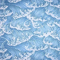 Feldman Blue Asian Wave Cotton Fabric