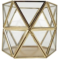 CosmoLiving by Cosmopolitan Gold Diamond Hexagon Metal Candle Lantern Set
