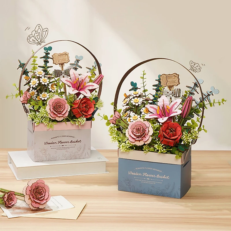 Rowood Wooden Flower Basket DIY 3D Puzzle Kit