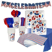 171 Piece Patriotic 4th of July Disposable Party Set