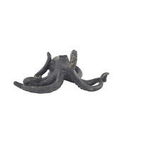 Black Polystone Coastal Sculpture, Octopus 5" x 11" x 7"
