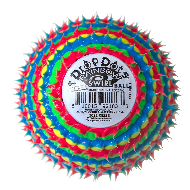 Kess® Drop Dots Rainbow Swirl Ball