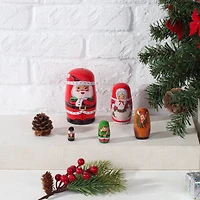 Mr. Christmas Santa & North Pole Pals Nesting Wood Figures Set