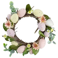 8" Pink & Yellow Pastel Easter Egg Wreath