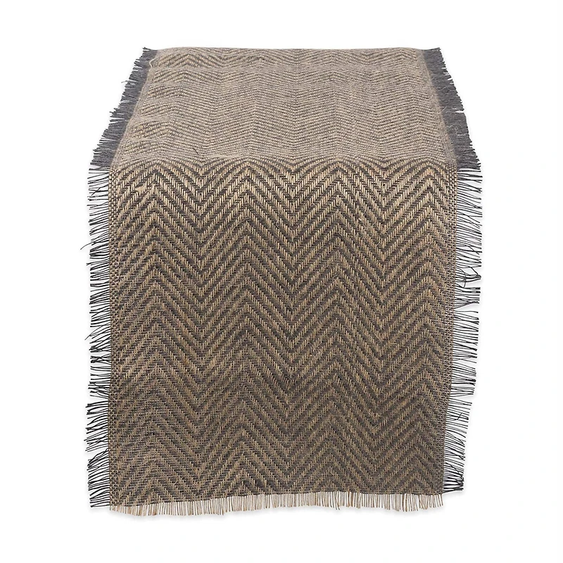 DII® 72" Mineral Chevron Burlap Table Runner