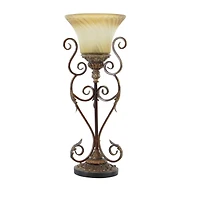 Set of 2" Brown Metal Mediterranean Uplight, 30"
