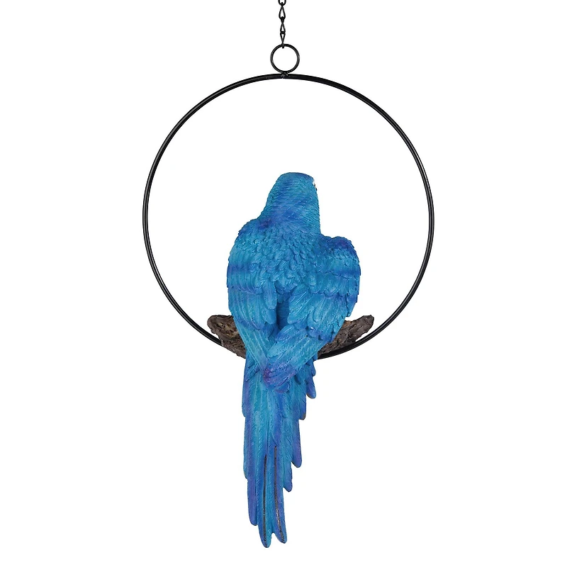 Design Toscano 14" Polly in Paradise Parrot on Ring Perch, 2ct.