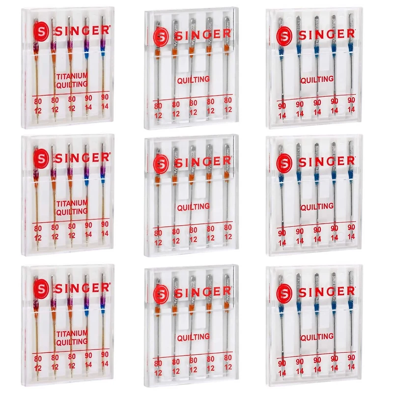 SINGER® Titanium & Standard Quilting Sewing Machine Needles, 45ct.