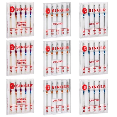 SINGER® Titanium & Standard Quilting Sewing Machine Needles, 45ct.