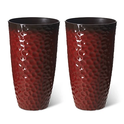 Glitzhome® 23.75" Eco-Friendly Honeycomb Textured Tall Plastic Planters