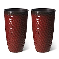 Glitzhome® 23.75" Eco-Friendly Honeycomb Textured Tall Plastic Planters