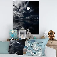 Designart - Full Moon In Cloudy Night Sky IV