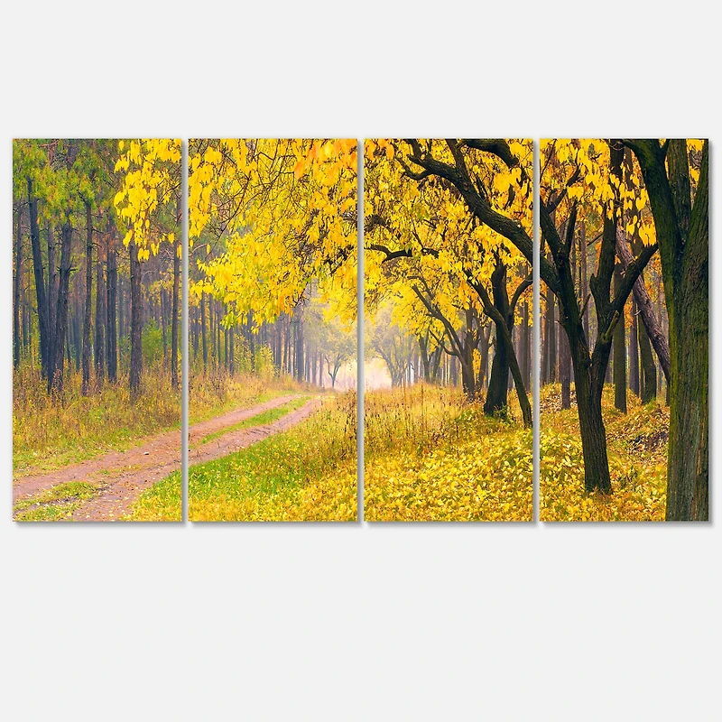 Designart - Bright Yellow Autumn Forest