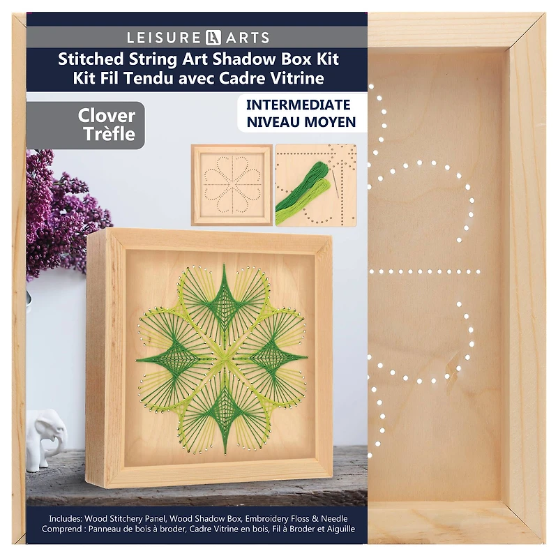 Leisure Arts® Clover Stitched String Art Shadow Box Kit