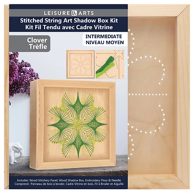 Leisure Arts® Clover Stitched String Art Shadow Box Kit