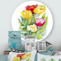 Designart - Bouquet of White and Red Tulips