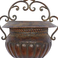 18" Dark Brown Iron Traditional Planter