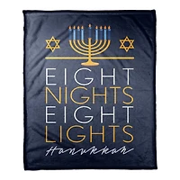 Eight Nights Eight Lights 50x60 Coral Fleece Blanket