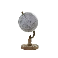 9" Brown Metal & Wood Traditional Globe