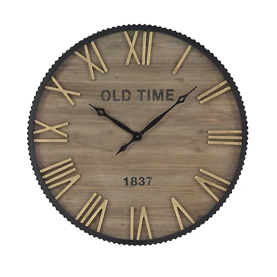 Brown Farmhouse Wood Wall Clock
