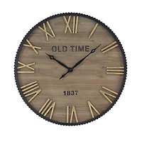 Brown Farmhouse Wood Wall Clock