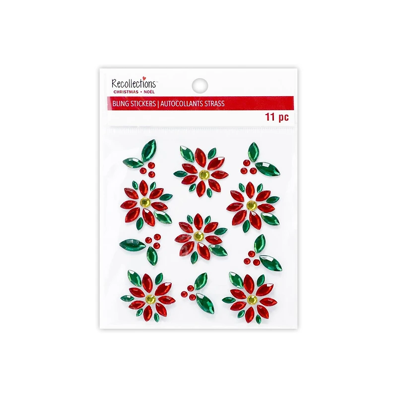 Poinsettia Bling Stickers by Recollections™