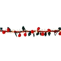 5.5ft. Red & Green Holly LED Garland String Lights by Ashland®