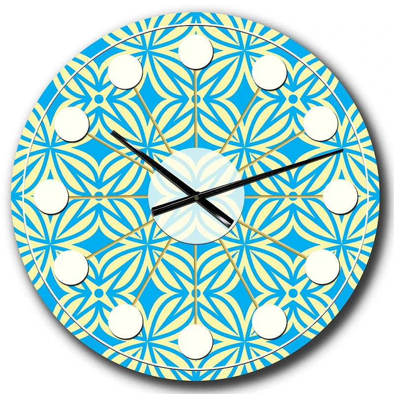 Designart 'Retro Ornamental Design I Mid-Century Modern Wall Clock