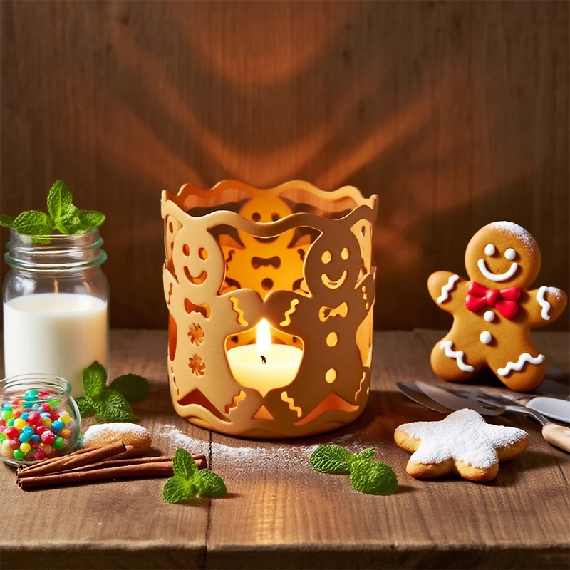 4.25" Rose Gold Metal Gingerbread Candle Holder by Ashland®