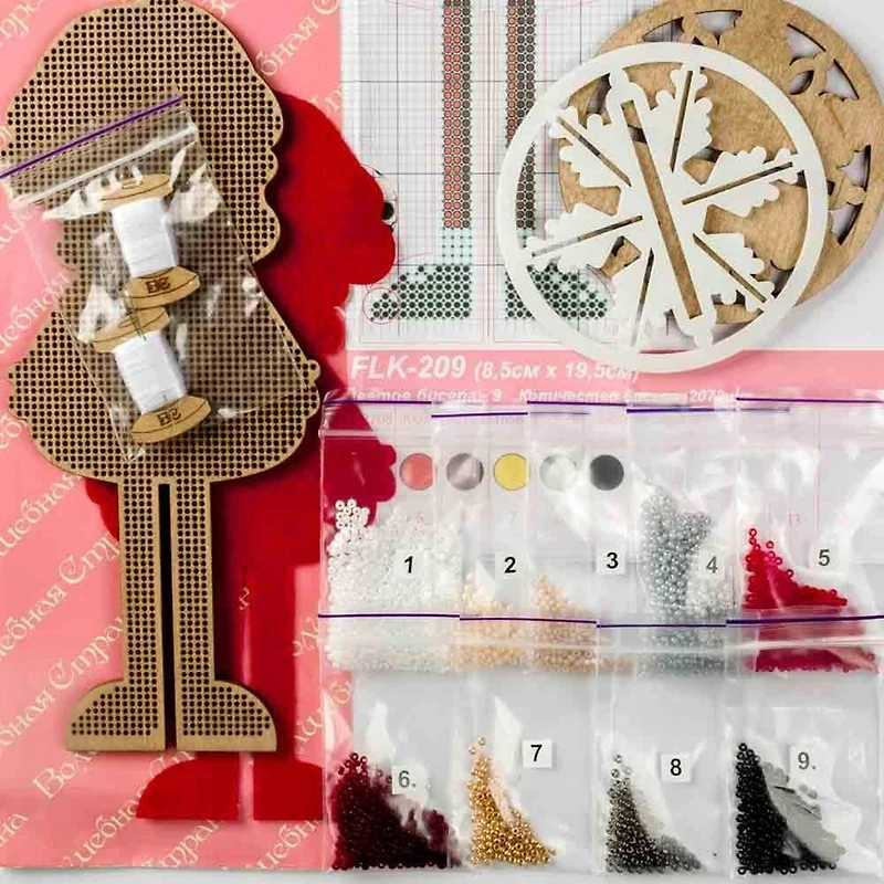 Wonderland Crafts Santa Clause Bead Embroidery on Wood Kit