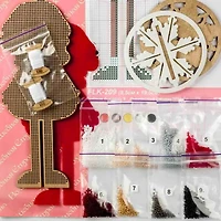 Wonderland Crafts Santa Clause Bead Embroidery on Wood Kit