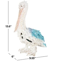 13.5" Textured Polystone Pelican Sculpture