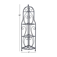 60" Black Iron Traditional Baker's Rack