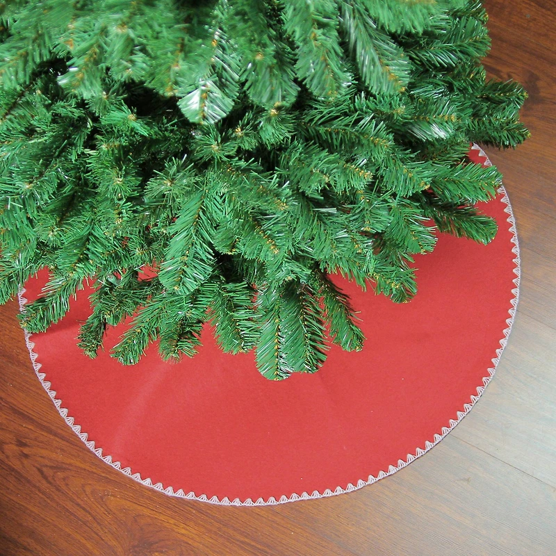 26" Christmas Traditions Cardinal Red with Stitching Mini Tree Skirt