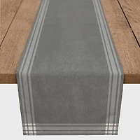 90" Gray Simple Stripes Cotton Twill Runner