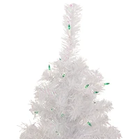 2ft. Pre-Lit White Rockport Pine Artificial Christmas Tree, Green Lights