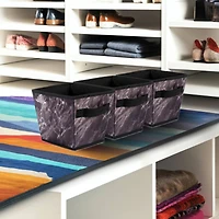 DII® Small Black Marble Trapezoid Laundry Bin Set, 3ct.