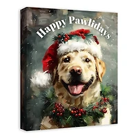 Happy Pawlidays Lab 16" x 20" Canvas Wall Art