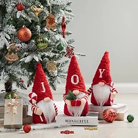 Glitzhome® JOY Christmas Gnome Fabric Décor, 3ct.