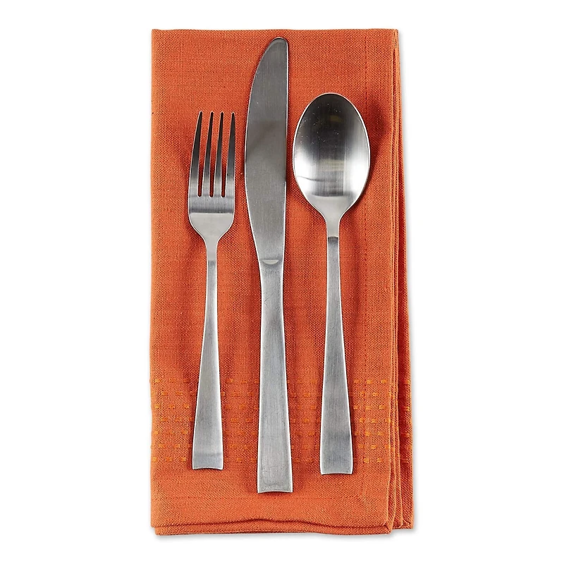 DII® Burnt Orange Dobby Stripe Cloth Dinner Napkins, 6ct.