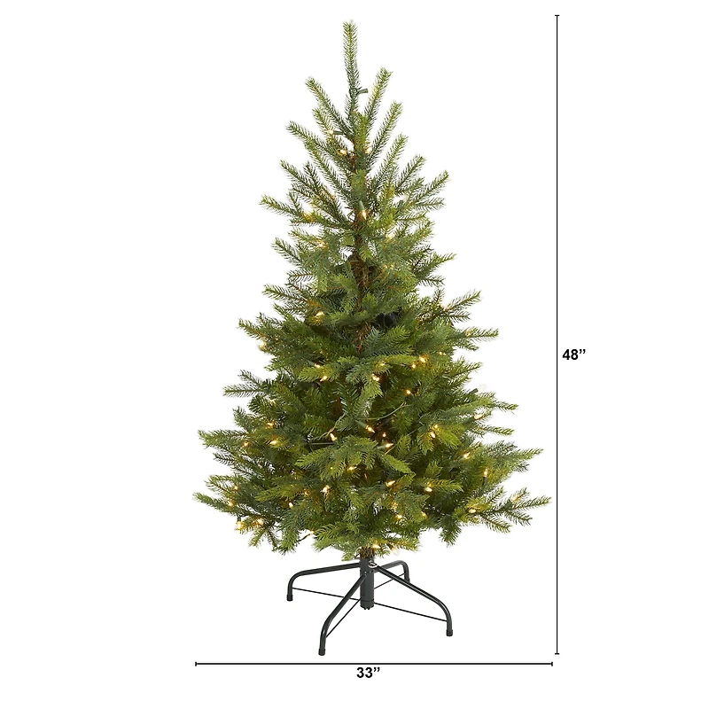 4ft. Pre-Lit North Carolina Spruce Artificial Christmas Tree, Clear LED Lights