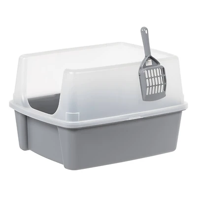 IRIS® 20qt. Gray Cat Litter Box with Open Lid