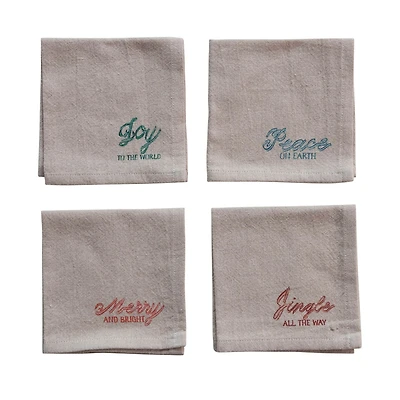 Hello Honey® Multicolor Holiday Cotton Chambray Cocktail Napkin Set