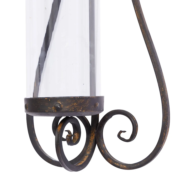 31" Black Iron Traditional Candle Wall Sconce