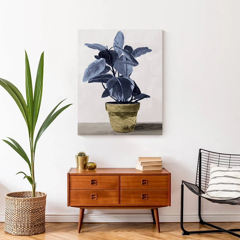 Blue Plant 24" x 30" Canvas Wall Art